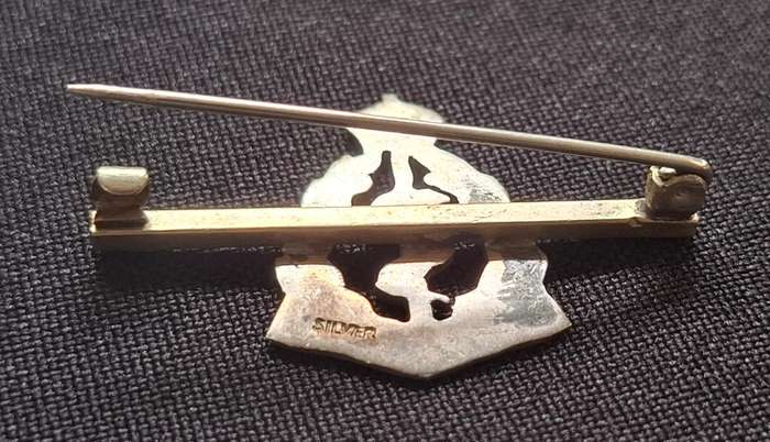 South African Medical Corps ( Sterling Silver ) Sweetheart Brooch               E17