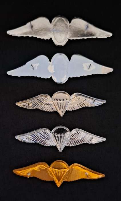 SADF PARACHUTE WINGS COLLECTION Of 5 Wings - Full Size `    One Bid For The Lot           E26