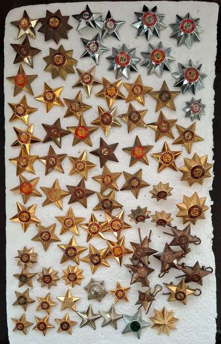 MIX LOT ARMY STAR RANKS   ( 75 RANKS )  Various Sizes   --- One Bid For The Lot