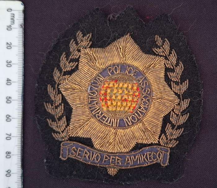 INTERNATIONAL POLICE ASSOCIATION ( GOLD BULLION WIRE ) EMBROIDERED BADGE  ( VERY RARE )  E100