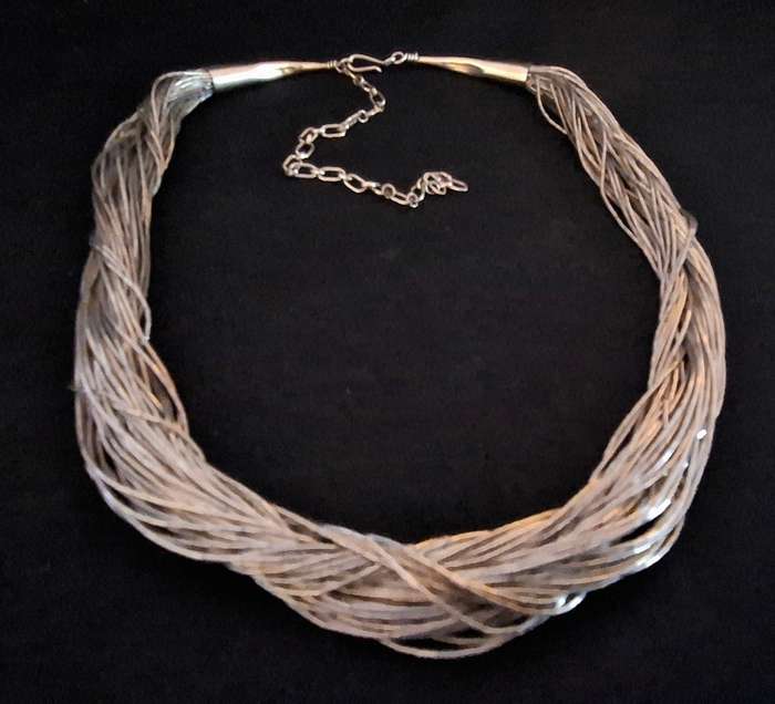 Sterling Silver .925 50 Strand Necklace ( Hallmarked SUNRISE 925 ) ( 40cm ) Weight 40g   See Photo's
