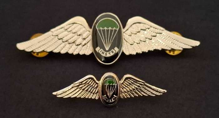 Border War- 1970s SADF  INSTRUCTOR Parachute Batt.'Night Test Jump' Wings Full + Miniature E92