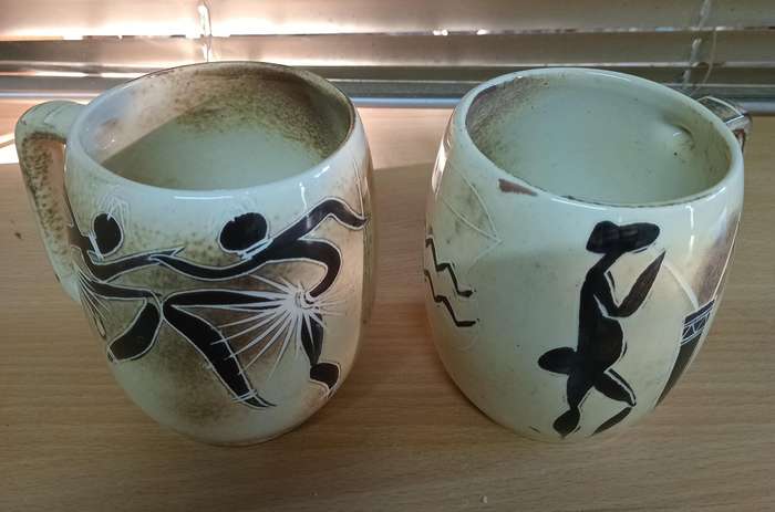 Africa lamps pottery mugs