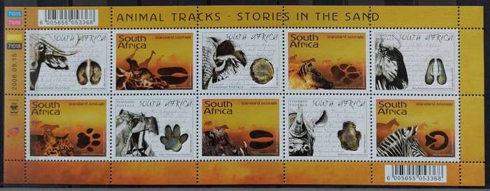 RSA - 2006 - SACC 1800 - Animal tracks - Sheetlet of 10 - MNH