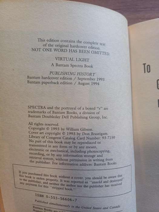 Virtual Light - William Gibson Paperback