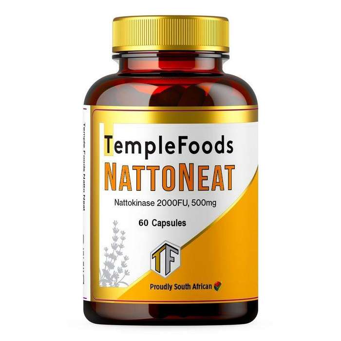 Temple Foods Natto Neat. Japanese Superfood. Nattokinase 2000FU, 500mg. - 60 Pack