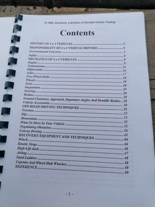 4 x 4 Driver training manual