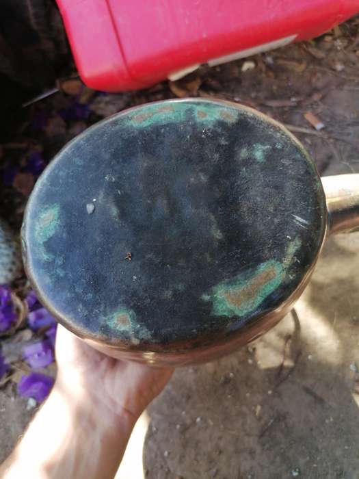 Antique copper kettle