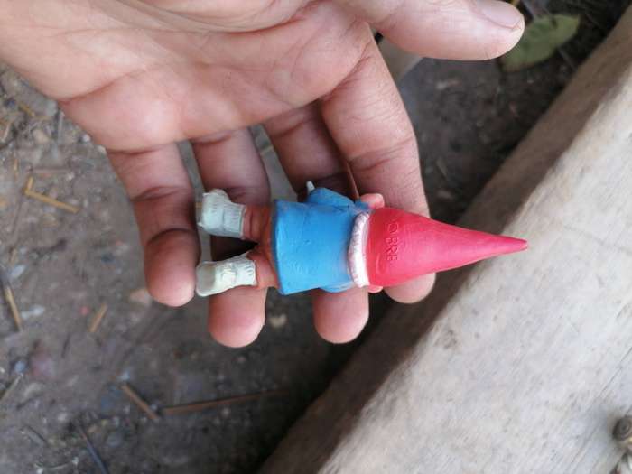 The world of David the Gnome - PVC Figure - David with a Pickaxe 1985 toy figure
