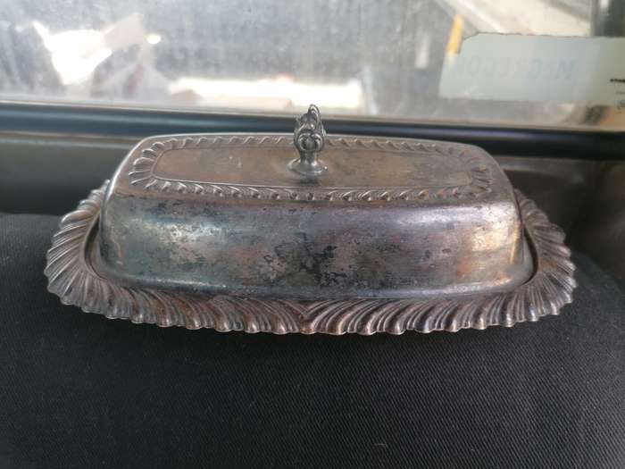 Vintage Silver plated Metal Butter Dish