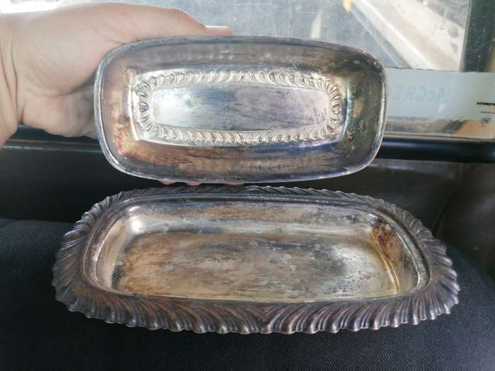 Vintage Silver plated Metal Butter Dish