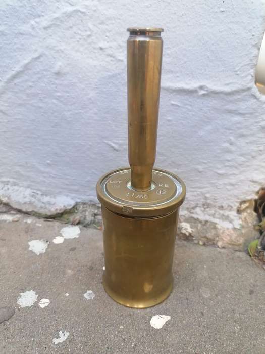 Vintage brass brass bell made from ammo shells
