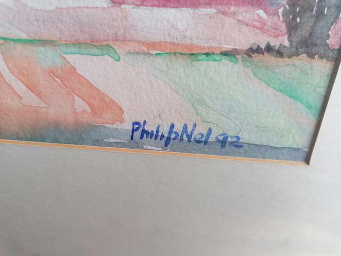 Original framed watercolour painting by PHILLIP NEL near Rosendal