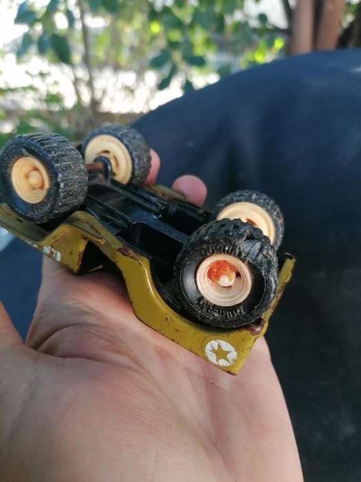 BUDDY L Willys Jeep Green Tinplate Army US Toy Japan Made Vintage 1970s