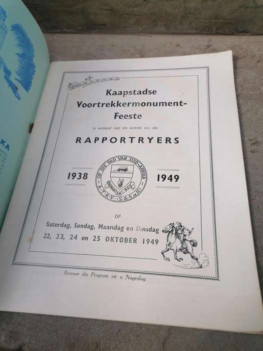 Kaapstadse voortrekker monument feeste rapportryers 1938 - 1949