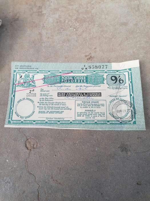 SOUTH AFRICAN POSTAL ORDER!
