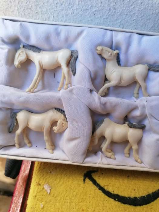 Early 1900s Set of 8 Carved Ivory Horses of Mu Wang