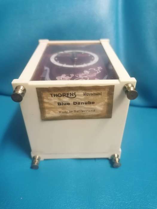 Vintage Thorens movement blue Danube made in Switzerland balarina clock