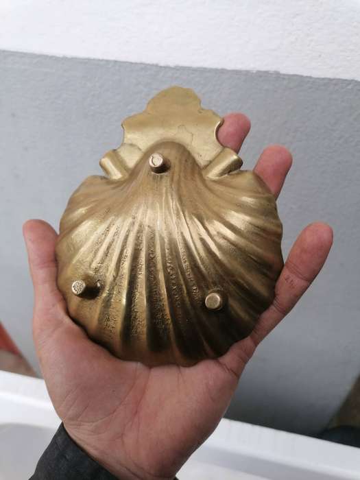 Vintage Solid Brass Sea Shell Trinket Soap Holder