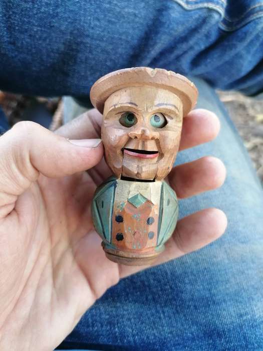 ANRI Italy hand-carved, mechanical "Yakker" bottle stopper