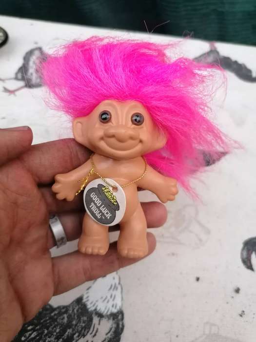 Vintage pink hair troll