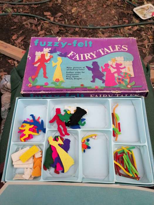 Vintage Fuzzy Felt FAIRY TALES 1963 Rare Creative Fuzzy-Felts Childrens Toy