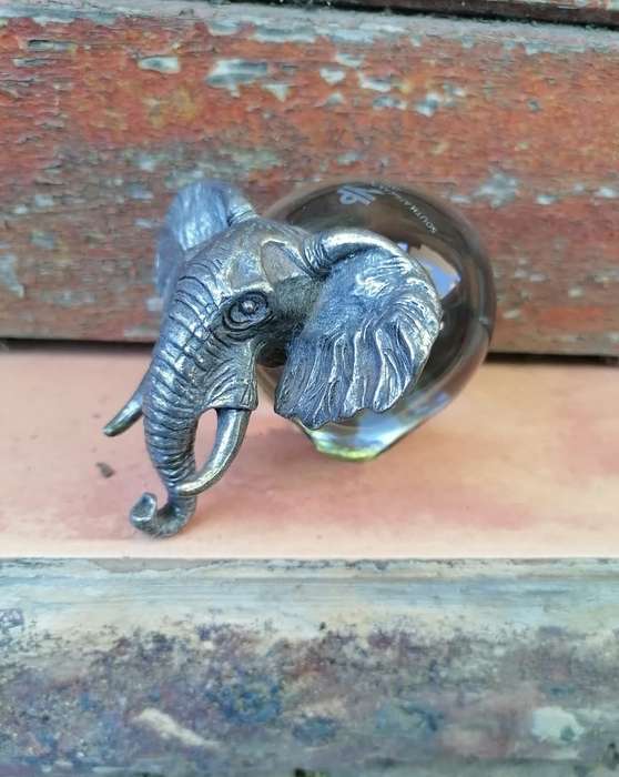 Large elephant Glass Ball Paperweight Ngwenya