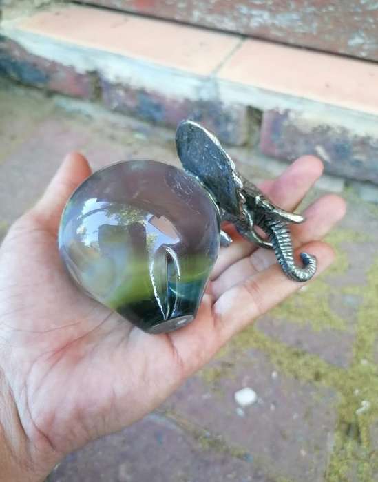 Large elephant Glass Ball Paperweight Ngwenya