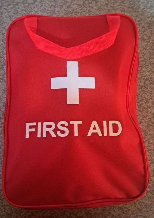 First Aid Kit: Government Regulation 7 (5-50 Persons) in a Red Grab Bag  (35cm*25m*15cm)