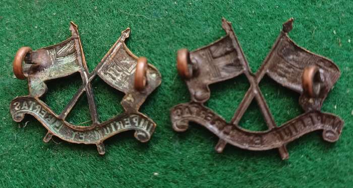 SA UDF Imperial Light Horse WWII blackened collars pair