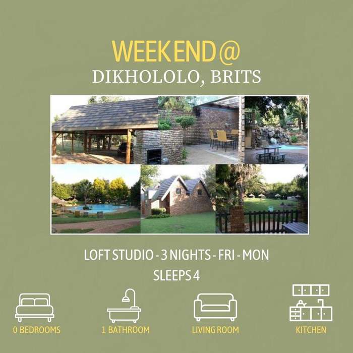 Weekend @ Dikhololo, Brits from 01 - 04 Aug 2025(3 Nights) Studio/Sleeps 4