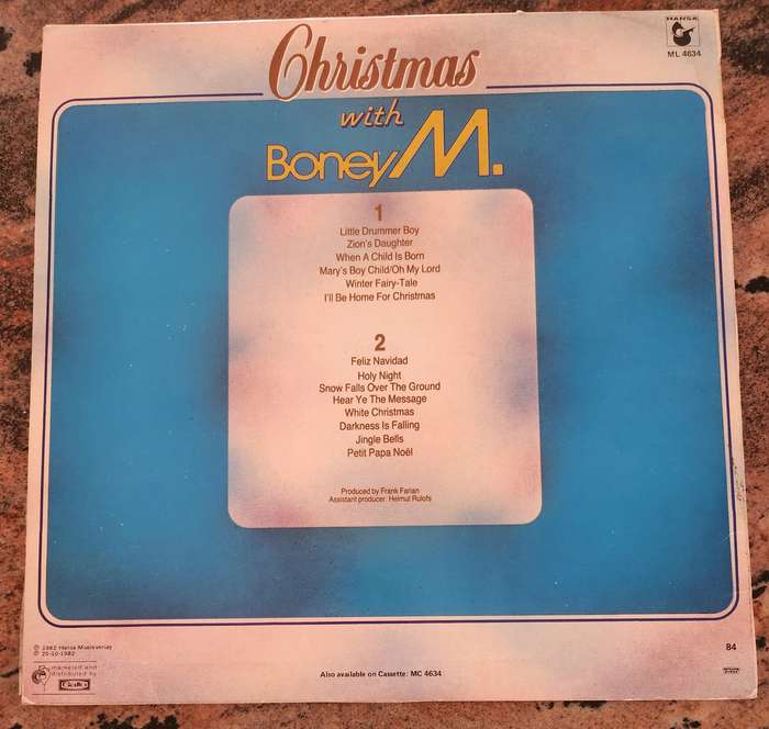BONEY M Christmas With (VG+/VG) Hansa ML 4634 SA Pressing 1982