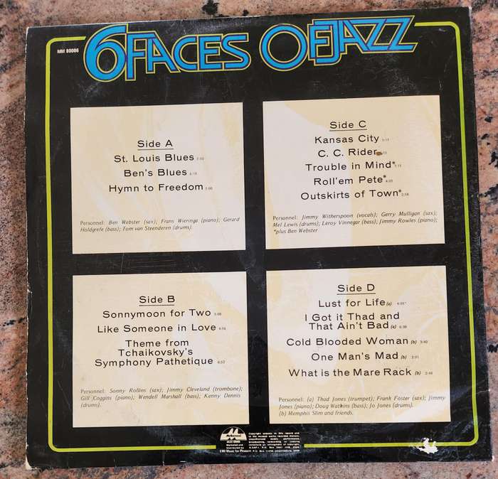6 FACES OF JAZZ - Various Artists - Double LP (Very Good+/Very Good+) Mellomood MM 80006 SA Pressing