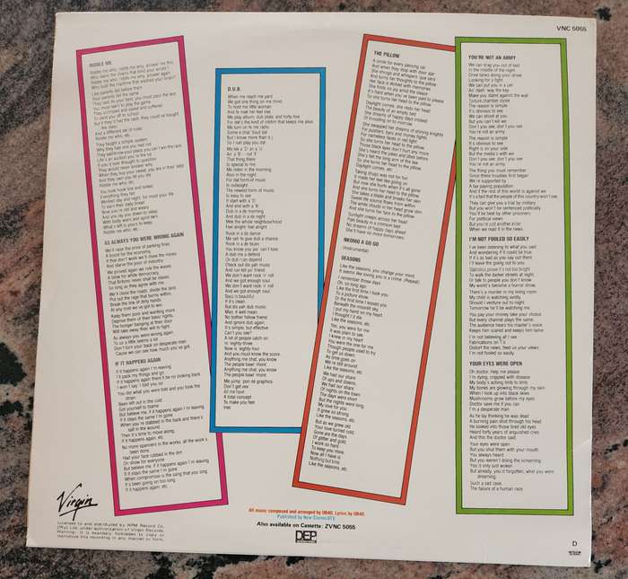 UB40 Geffery Morgan (VG+/VG+) Virgin VNC 5055 SA Pressing 1984