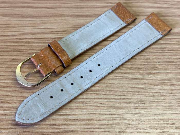 18mm light brown leather watch strap