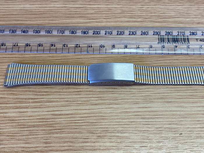 18mm stainless steel bracelet with gold accents
