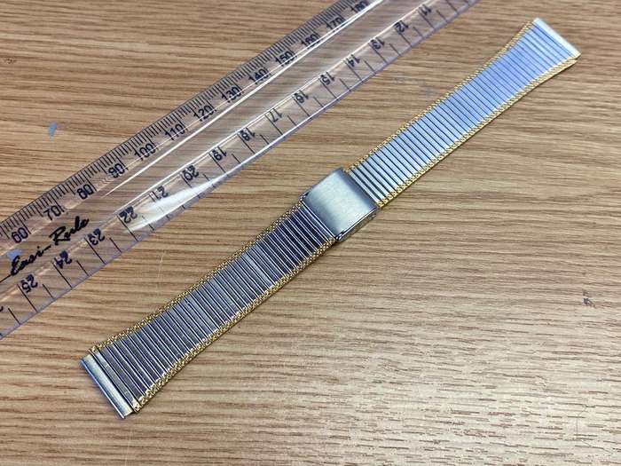 18mm stainless steel two piece strap with gold edge