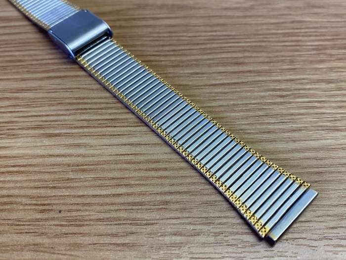 18mm stainless steel two piece strap with gold edge