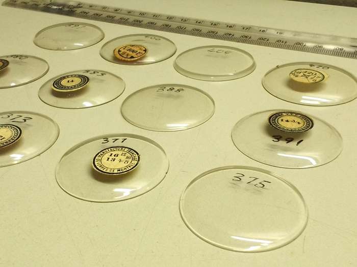 Pocket watch crystals - domed - 12 pieces