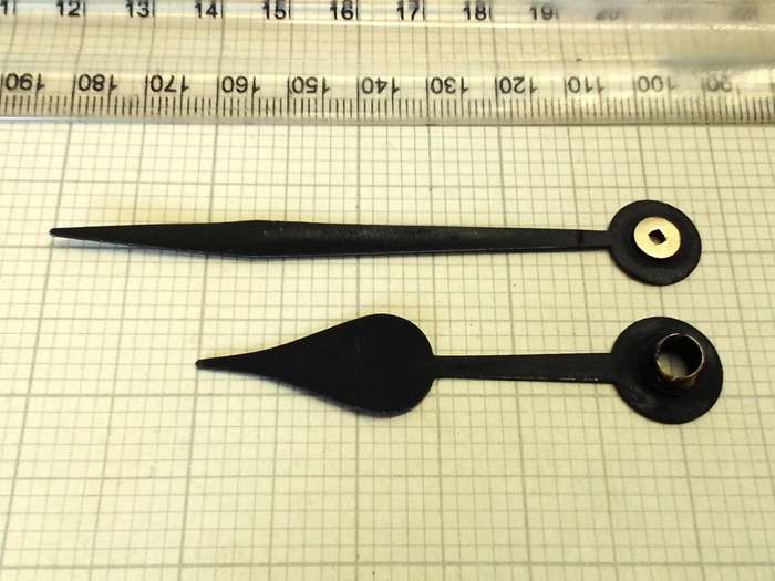 Black steel hands for clock