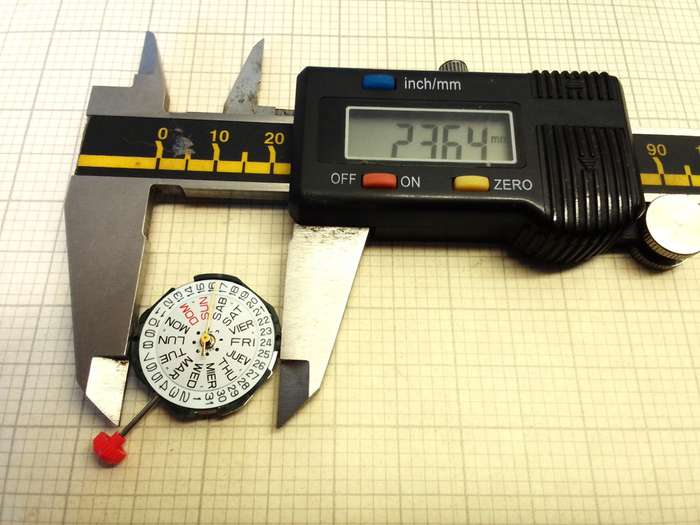 MIYOTA 23.6mm day/date  quartz movement