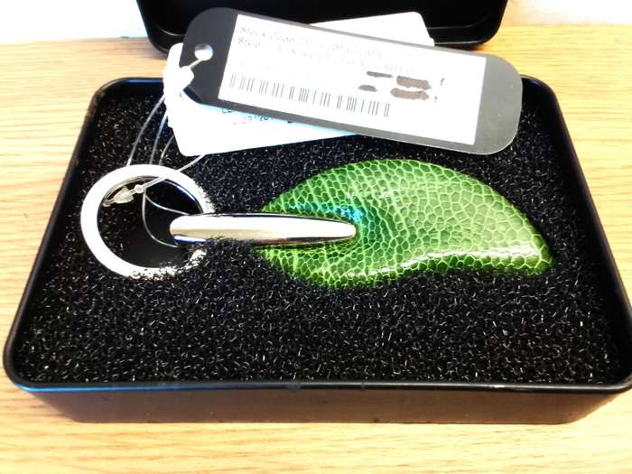 Ostrich leg leather key ring