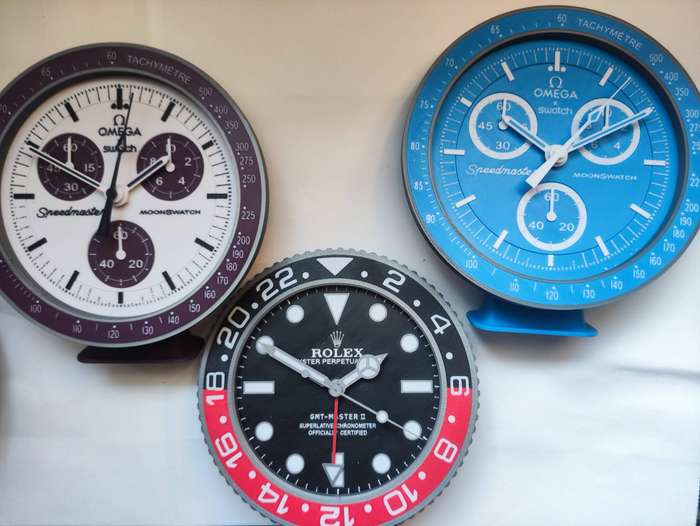 MoonSwatch inspired 3D printed wall clock - Blue