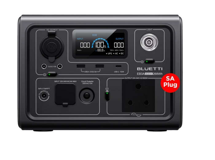 Bluetti EB3A 600W Portable Power Station 268WH SA Socket