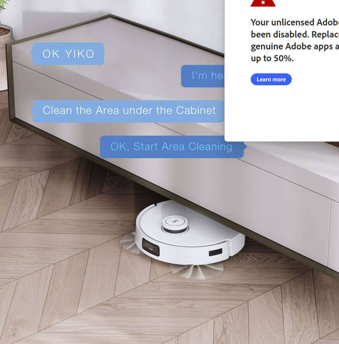 Ecovacs DEEBOT T10 TURBO Robot Vacuum Cleaner - 3000Pa, 260min Runtime, AI