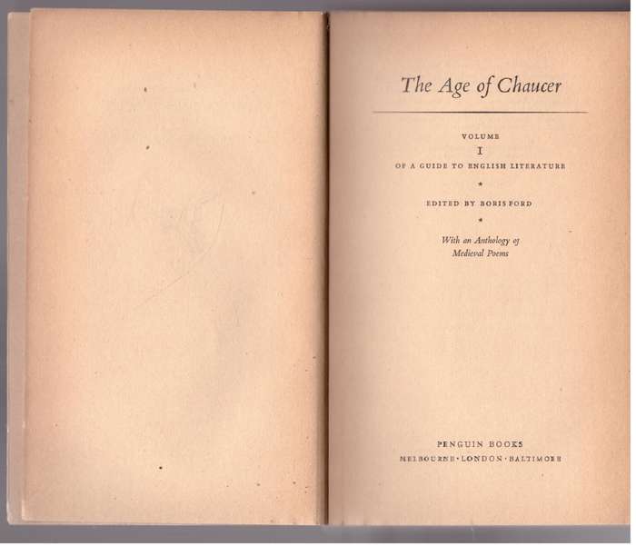 A Guide to English Literature #1: The Age of Chaucer  --  Boris Ford [Editor]