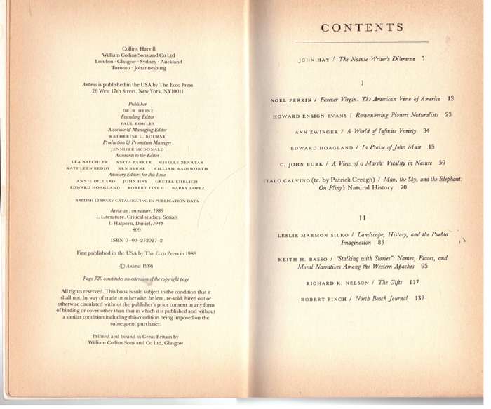 Antaeus, Issue 57: On Nature - Daniel Halpern [Editor]