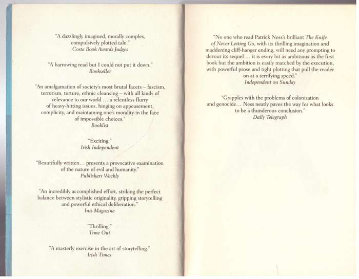 The Ask and the Answer (Chaos Walking #2) --   Patrick Ness