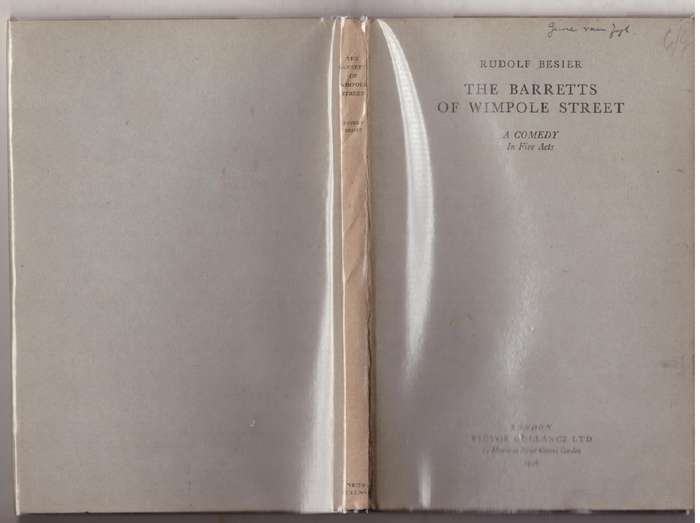 The Barretts of Wimpole Street: A Comedy in Five Acts  --  Rudolf Besier