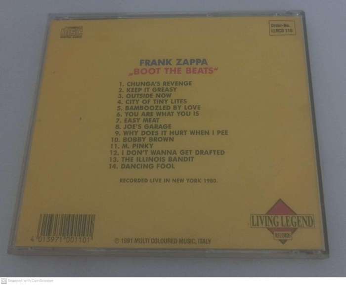 Frank Zappa  Boot The Beats (CD)